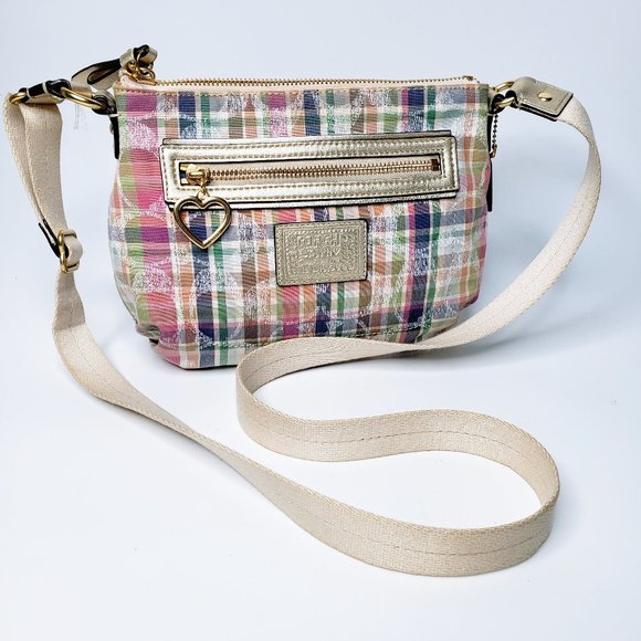 Coach Bags Coach Canvas Plaid Signature Crossbody Purse Poshmark